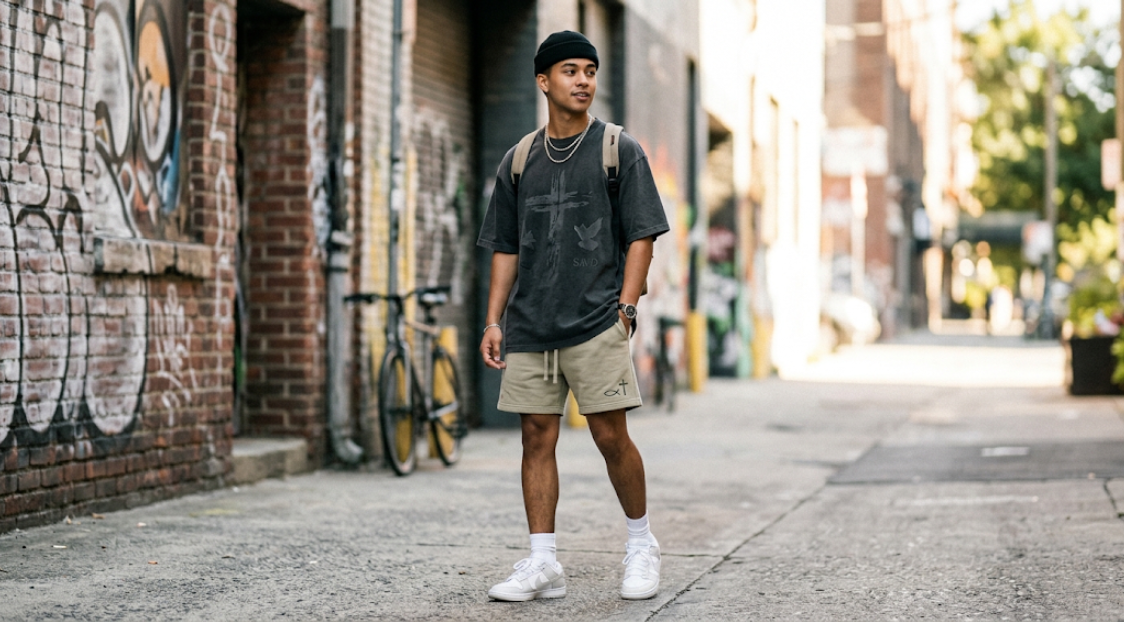 Christian shorts and oversized shirts for modern streetwear style